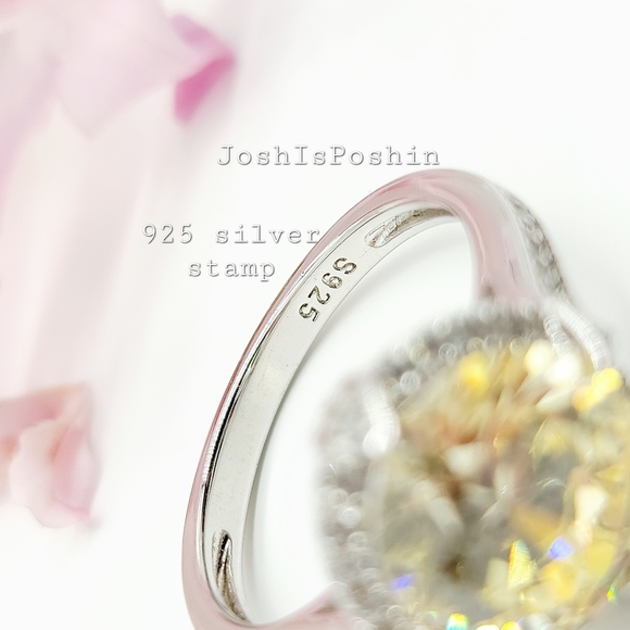 3.55CT Canary yellow halo diamond ring in sterling silver - Picture 7 of 10